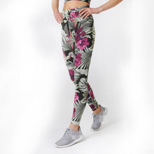 Load image into Gallery viewer, EOEODOIT Women Gym Leggings Jogging Sets 2 pcs Empire Workout Sport Pant Print Flower High Waist Elastic Fitness Hip Push Up Bra
