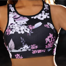 Load image into Gallery viewer, EOEODOIT Women Gym Leggings Jogging Sets 2 pcs Empire Workout Sport Pant Print Flower High Waist Elastic Fitness Hip Push Up Bra
