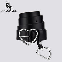Load image into Gallery viewer, JIFANPAUL New sweetheart buckle with adjustable ladies luxury brand cute Heart-shaped thin belt high quality punk fashion belts
