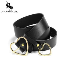 Load image into Gallery viewer, JIFANPAUL New sweetheart buckle with adjustable ladies luxury brand cute Heart-shaped thin belt high quality punk fashion belts
