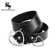 Load image into Gallery viewer, JIFANPAUL New sweetheart buckle with adjustable ladies luxury brand cute Heart-shaped thin belt high quality punk fashion belts
