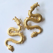 Load image into Gallery viewer, Punk Gold Tone Firery Dragon Stud Earrings For Women 2020 Unique Chic Metal Dragon Statement Earrings Jewelry Femme Bijoux
