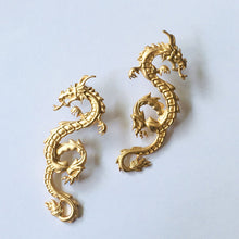 Load image into Gallery viewer, Punk Gold Tone Firery Dragon Stud Earrings For Women 2020 Unique Chic Metal Dragon Statement Earrings Jewelry Femme Bijoux
