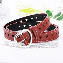 Load image into Gallery viewer, PKWYKLRE New sweetheart buckle with adjustable ladies luxury brand cute Heart-shaped thin belt high quality punk fashion belts
