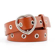 Load image into Gallery viewer, PKWYKLRE New sweetheart buckle with adjustable ladies luxury brand cute Heart-shaped thin belt high quality punk fashion belts
