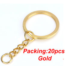 Load image into Gallery viewer, 5-20pcs/lot Key Chain Key Ring keychain Bronze Rhodium Gold 28mm Long Round Split Keyrings Keychain Jewelry Making Wholesale DIY
