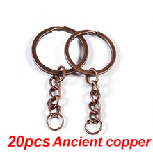 Load image into Gallery viewer, 5-20pcs/lot Key Chain Key Ring keychain Bronze Rhodium Gold 28mm Long Round Split Keyrings Keychain Jewelry Making Wholesale DIY
