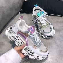 Load image into Gallery viewer, Summer Women Sneakers Fashion Comfortable Casual Dad Shoes Sequins Girl Graffiti Breathable Platform Shoes Woman Sandals W401
