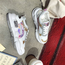 Load image into Gallery viewer, Summer Women Sneakers Fashion Comfortable Casual Dad Shoes Sequins Girl Graffiti Breathable Platform Shoes Woman Sandals W401
