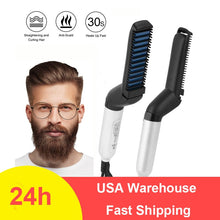 Load image into Gallery viewer, Multifunctional Beard Straightener Heated man&#39;s Hair Beard Flat Iron Quick  Straightening Beard Brush Show Cap Tool Dropshipping
