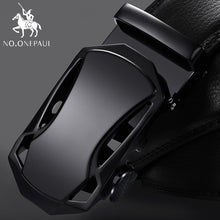 Load image into Gallery viewer, NO.ONEPAUL Brand Fashion Automatic Buckle Black Genuine Leather Belt Men's Belts Cow Leather Belts for Men 3.5cm Width WQE789
