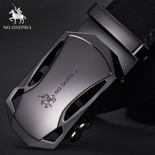 Load image into Gallery viewer, NO.ONEPAUL Brand Fashion Automatic Buckle Black Genuine Leather Belt Men's Belts Cow Leather Belts for Men 3.5cm Width WQE789
