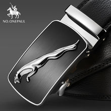 Load image into Gallery viewer, NO.ONEPAUL Brand Fashion Automatic Buckle Black Genuine Leather Belt Men's Belts Cow Leather Belts for Men 3.5cm Width WQE789
