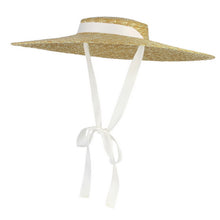 Load image into Gallery viewer, GEMVIE New Large Brim Straw Hat Summer Hats For Women Ribbon Beach Cap Boater Flat Top Sun Hat

