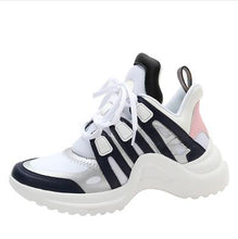 Load image into Gallery viewer, Hot Selling Arched Fashion Shoes Ultra Breathable Mesh Leather Casual Shoes Lace Up Trainers Brand Street Styles Women Sneakers
