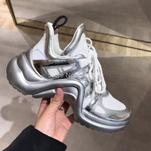 Load image into Gallery viewer, Hot Selling Arched Fashion Shoes Ultra Breathable Mesh Leather Casual Shoes Lace Up Trainers Brand Street Styles Women Sneakers
