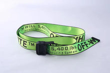 Load image into Gallery viewer, 2020 new Off White Belts Embroidery Canvas Letter 130-200cm street Belt for Women Luxury Designer Brand industrial yellow Belts
