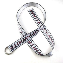 Load image into Gallery viewer, 2020 new Off White Belts Embroidery Canvas Letter 130-200cm street Belt for Women Luxury Designer Brand industrial yellow Belts
