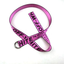 Load image into Gallery viewer, 2020 new Off White Belts Embroidery Canvas Letter 130-200cm street Belt for Women Luxury Designer Brand industrial yellow Belts
