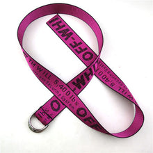 Load image into Gallery viewer, 2020 new Off White Belts Embroidery Canvas Letter 130-200cm street Belt for Women Luxury Designer Brand industrial yellow Belts
