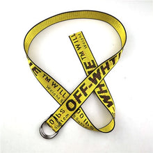 Load image into Gallery viewer, 2020 new Off White Belts Embroidery Canvas Letter 130-200cm street Belt for Women Luxury Designer Brand industrial yellow Belts
