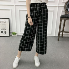 Load image into Gallery viewer, ETOSELL Women New Summer Wide Leg Pants Casual Loose High Elastic Waist Harem Pants Loose Belt Striped Elasticated Trousers
