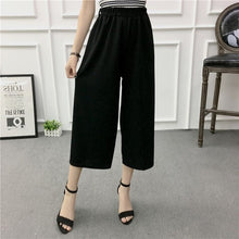 Load image into Gallery viewer, ETOSELL Women New Summer Wide Leg Pants Casual Loose High Elastic Waist Harem Pants Loose Belt Striped Elasticated Trousers
