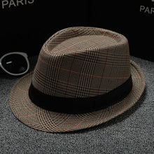 Load image into Gallery viewer, 2018 England Retro Men's Fedoras Top Jazz Plaid Hat Spring Summer Autumn Bowler Hats Cap Classic Version chapeau Hats
