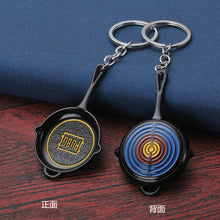 Load image into Gallery viewer, 2020 Fashion PUBG Eat Chicken Keychain Battlegrounds Backpack Battle Frying Pan Helmet 98k Key Ring Woman Man Jewwlry Wholesale
