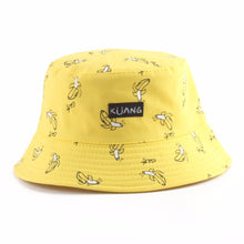 Load image into Gallery viewer, Panama Bucket Hat Men Women Summer Bucket Cap Banana Print Yellow Hat Bob Hat Hip Hop Gorros Fishing Fisherman Hat
