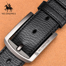 Load image into Gallery viewer, NO.ONEPAUL Genuine Leather For Men High Quality Black Buckle Jeans Belt Cowskin Casual Belts Business Belt Cowboy waistband

