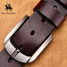 Load image into Gallery viewer, NO.ONEPAUL Genuine Leather For Men High Quality Black Buckle Jeans Belt Cowskin Casual Belts Business Belt Cowboy waistband
