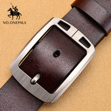 Load image into Gallery viewer, NO.ONEPAUL Genuine Leather For Men High Quality Black Buckle Jeans Belt Cowskin Casual Belts Business Belt Cowboy waistband
