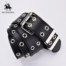 Load image into Gallery viewer, NO.ONEPAUL women belt Genuine Leather New Punk style fashion Pin Buckle jeans Decorative Belt Chain luxury brand belts for women
