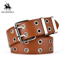 Load image into Gallery viewer, NO.ONEPAUL women belt Genuine Leather New Punk style fashion Pin Buckle jeans Decorative Belt Chain luxury brand belts for women
