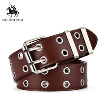 Load image into Gallery viewer, NO.ONEPAUL women belt Genuine Leather New Punk style fashion Pin Buckle jeans Decorative Belt Chain luxury brand belts for women
