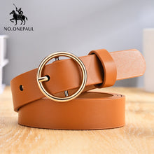 Load image into Gallery viewer, NO.ONEPAUL women belt Genuine Leather New Punk style fashion Pin Buckle jeans Decorative Belt Chain luxury brand belts for women
