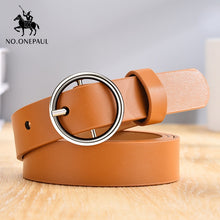Load image into Gallery viewer, NO.ONEPAUL women belt Genuine Leather New Punk style fashion Pin Buckle jeans Decorative Belt Chain luxury brand belts for women

