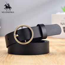 Load image into Gallery viewer, NO.ONEPAUL women belt Genuine Leather New Punk style fashion Pin Buckle jeans Decorative Belt Chain luxury brand belts for women
