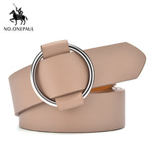 Load image into Gallery viewer, NO.ONEPAUL women belt Genuine Leather New Punk style fashion Pin Buckle jeans Decorative Belt Chain luxury brand belts for women
