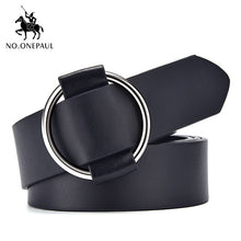 Load image into Gallery viewer, NO.ONEPAUL women belt Genuine Leather New Punk style fashion Pin Buckle jeans Decorative Belt Chain luxury brand belts for women
