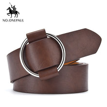 Load image into Gallery viewer, NO.ONEPAUL women belt Genuine Leather New Punk style fashion Pin Buckle jeans Decorative Belt Chain luxury brand belts for women
