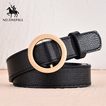 Load image into Gallery viewer, NO.ONEPAUL women belt Genuine Leather New Punk style fashion Pin Buckle jeans Decorative Belt Chain luxury brand belts for women
