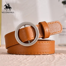 Load image into Gallery viewer, NO.ONEPAUL women belt Genuine Leather New Punk style fashion Pin Buckle jeans Decorative Belt Chain luxury brand belts for women
