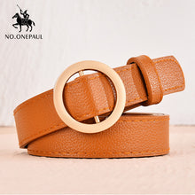 Load image into Gallery viewer, NO.ONEPAUL women belt Genuine Leather New Punk style fashion Pin Buckle jeans Decorative Belt Chain luxury brand belts for women
