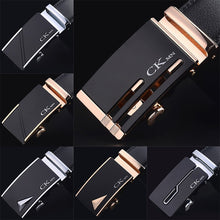 Load image into Gallery viewer, Top Quality Cow Genuine Leather Belt Men Genuine Luxury Leather Belts for Men Strap Male Metal Automatic Buckle
