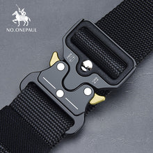 Load image into Gallery viewer, NO.ONEPAUL Tactical belt Military high quality Nylon men's training belt metal multifunctional buckle outdoor sports hook new
