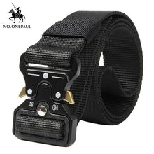 Load image into Gallery viewer, NO.ONEPAUL Tactical belt Military high quality Nylon men's training belt metal multifunctional buckle outdoor sports hook new
