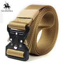 Load image into Gallery viewer, NO.ONEPAUL Tactical belt Military high quality Nylon men's training belt metal multifunctional buckle outdoor sports hook new
