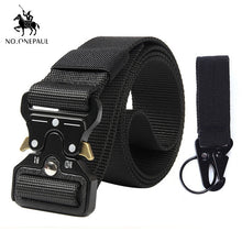 Load image into Gallery viewer, NO.ONEPAUL Tactical belt Military high quality Nylon men's training belt metal multifunctional buckle outdoor sports hook new
